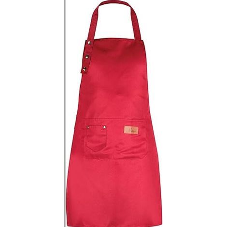 Tablier de cuisine pour homme et femme avec poches - Convient à grande taille - Résiste à l'eau, Rouge (1/4)