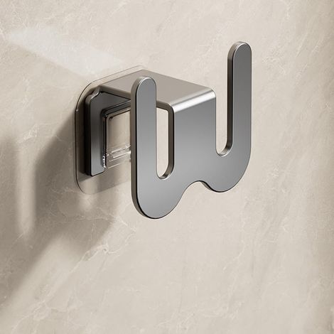Porte-pantoufles sans perçage - Support mural adhésif pour salle de bain et chambre à coucher, organiseur peu encombrant pour chaussures d'intérieur (1 pièce, gris) (1/5)
