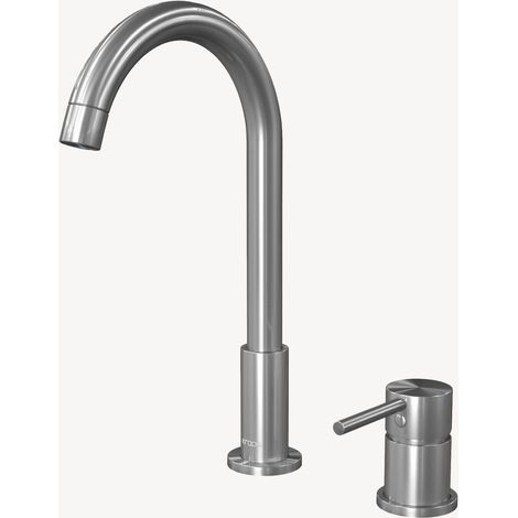 Mezclador de lavabo de 2 agujeros Níquel cepillado - Corbeau
