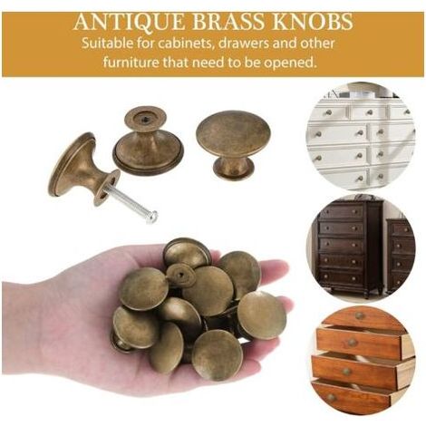 12er-Pack elegante Vintage-Knöpfe für antike Küchenschubladen, 30 mm runde Türknöpfe, weiß (1/3)