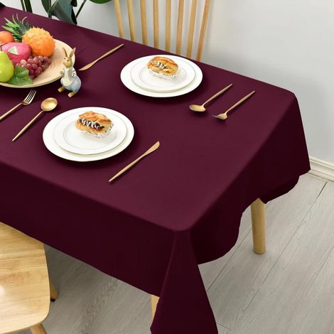 Nappe rectangulaire 140x300cm bordeaux déperlante lavable pour extérieur et intérieur