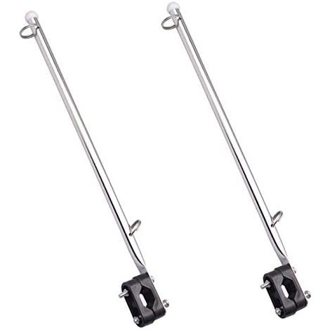 Applicable 2X 14 Pouces Porte-Drapeau Acier Inoxydable 7/8 Pouces Rail de 1 Pouce Mont pour Bateau/Yacht (1/5)