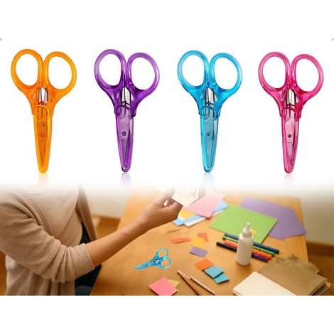 Ciseaux De Loisirs Créatifs Petits Ciseaux En Acier Inoxydable Avec Étui Protecteur,Outils Multi Usages Pour Découpage Papier Et Scrapbooking,En Quatre Teintes (1/5)