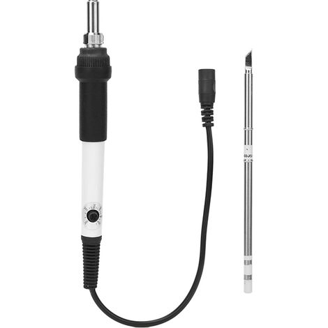 Fer à souder électrique à température réglable 200-400°C DC12-24V, chauffage rapide, kit bricolage DIY, blanc (1/5)