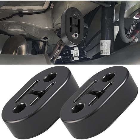 Lot de 2 crochets d'échappement universels en caoutchouc de 12 mm à 2 trous pour pot d'échappement de voiture, protection du système d'échappement de véhicule, amortissant les vibrations et durable (1/5)