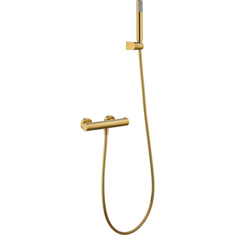 Kit doccia termostatico Bless finitura oro spazzolato [ IMEX® ] (1/3)