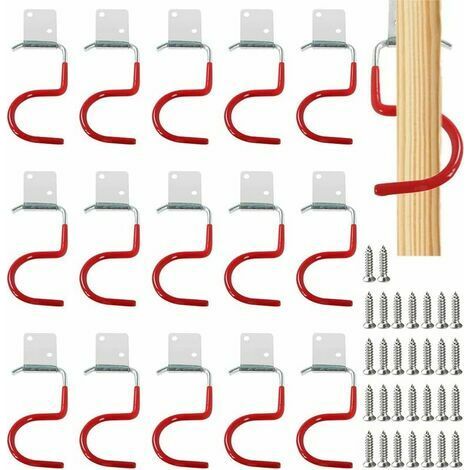Lot de 15 Crochets en S en Acier Inoxydable Crochet en Forme de S Crochets en Métal Crochets Pour Cuisine Salle de Bain Chambre à Coucher(Rouge) (1/5)