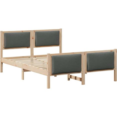 Lit double,Lit adulte,Cadre de lit avec tête de lit Gris foncé 160 x 200 cm tissu CFW507561 (1/5)