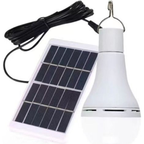 Ampoules solaires avec télécommande, 10 W - Rechargeables par USB - pour la maison, l'abri de jardin, la randonnée, le camping, la tente, les ouragans et les pannes de courant (1/5)