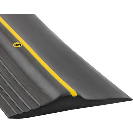 Joint d'étanchéité pour bas de porte de garage de 3 m (10 pi) - Caoutchouc résistant aux intempéries - Convient aux portes standard - Installation facile - Sans colle - Noir (1/5)
