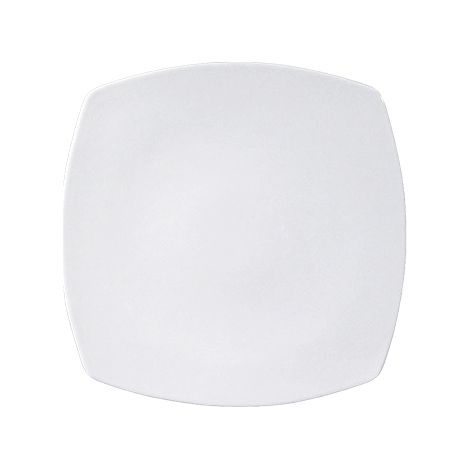 Saturnia Piatto Piano Quadro L 24 Cm H 2,5 Cm Diag. 28 Cm Porcellana Tokio Bianco