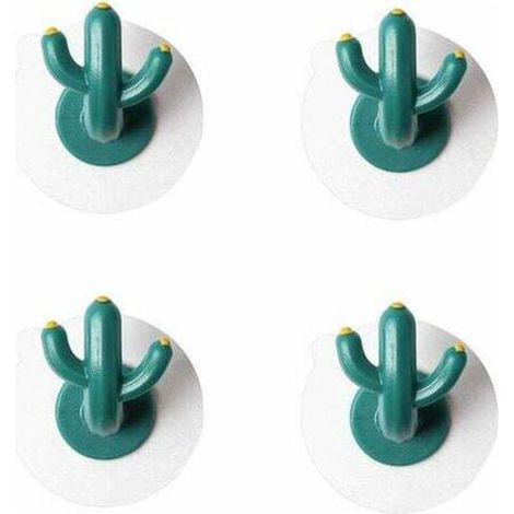 Antihaft-Haken, Haken in Kaktusform, Wanddeko im skandinavischen Stil, Wandhaken fürs Badezimmer ohne Löcher (4er-Set) (1/4)