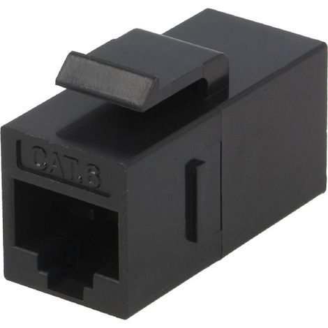 RJ45 femelle droit x2 Cat.6 Keystone - noir
