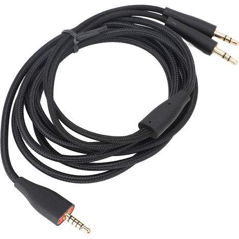 Câble de remplacement pour casque PC MMX100, 2 m de long, prise jack 3,5 mm vers double prise jack 3,5 mm, noir. (1/5)