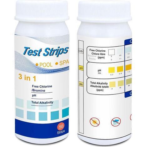 100 Testeur Piscine,3 en 1 Testeur eau Piscine,SPA Testeur ph Piscine Chlore,Test ph Piscine,Testeur de ph Piscine,Testeur Tac Piscine,Testeur Alcalinité Piscine,Mesure ph Piscine,Mesure Tac Piscine (1/5)