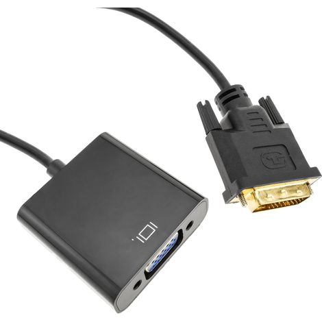 BeMatik - Convertisseur adaptateur DVI-D vers VGA sur câble de 15 cm (1/5)