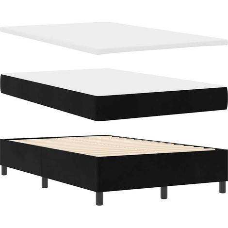 Letto a molle con testiera Nero 200 x 120 cm Velluto (1/5)