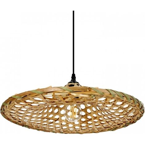 Lampada a sospensione boho in bambù, 40 cm, 1 attacco E27 (1/5)