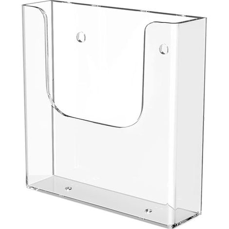 4 Stück Acryl-Dokumentenhalter zur Wandmontage, A4-Broschürenhalter zur Wandmontage, transparenter Zeitschriftenhalter zur Wandmontage für Hotel, Büro, Restaurant