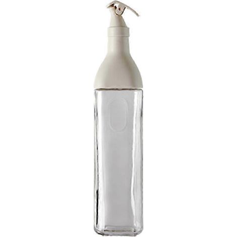 Bouteille distributrice d'huile en verre transparent (anti-goutte) pour huile d'olive ou sauce soja – Couleur : Gris (1/3)