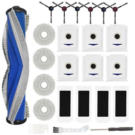 LAN Pour aspirateur robot ECOVACS DEEBOT T30 PRO Omni / T30 OMNI : brosse latérale principale, filtre HEPA, serpillière, bouchon (1/5)