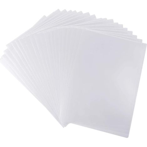60 Pochettes A4 en plastique transparent, chemises à rabat A4, lot de 60 dossiers de classement (1/5)