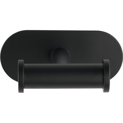 Crochet Porte Serviette Duo Orea Black, Crochet porte manteau fixation sans perçage Turbo-Loc®, Acier inox, 10x4,5x6,5 cm, noir mat (1/5)