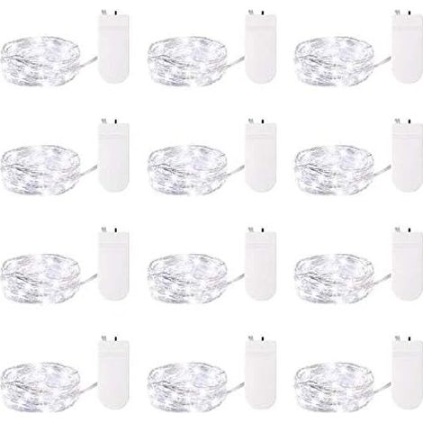 Guirlande Lumineuse - 20 Led - Fil Argenté Flexible - Étanche Ip65 - Pour Intérieur Extérieur - Lot De 12 (1/5)