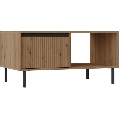 AX LIVING Couchtisch Bodrum Wohnzimmertisch 2 Schubladen 100 cm Eiche Evoke