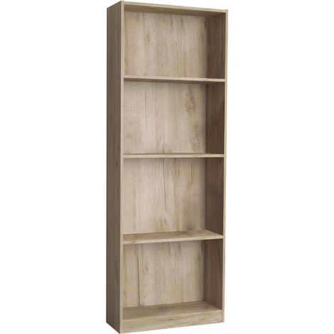 Libreria Line Olmo 60x24x170 h cm in Truciolare bilaminato Rovere grigio (1/4)