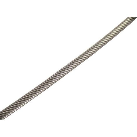 Câble monotoron (rigide) 1x19 inox A4, fabriqué en corée - Diamètre: 4