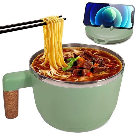 Ciotola per ramen con coperchio, 1000 ml, acciaio inox, ciotola per zuppa giapponese, stoviglie tradizionali giapponesi (1/5)