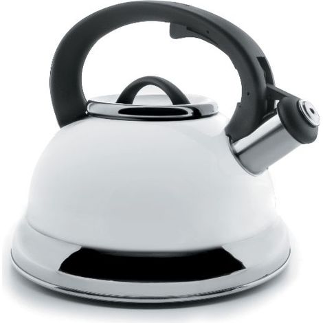 Lacor weißer lackierter Wasserkocher mit Pfeifton - 2,5 l