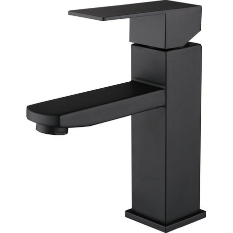 Washbasin faucet stainless steel single lever hot and cold water with hose black bathroom faucet black washbasin faucet black bathroom faucet black bathroom faucet (1/4)