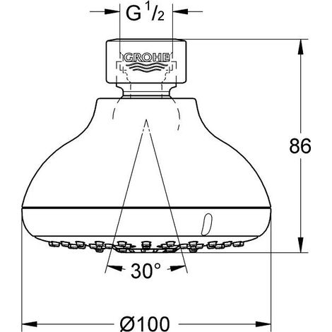 Grohe Tempesta New - Rociador de ducha, 4 chorros, cromo 27606001 (1/2)