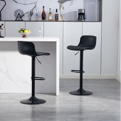 Schwenk-Barhocker 2er-Set, höhenverstellbar, 360° drehbar, schwarz HAVRYA (1/5)