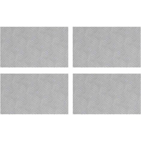 Plaques à damier 4 pcs Argent 50 x 30 cm Aluminium CFW879624 (1/4)