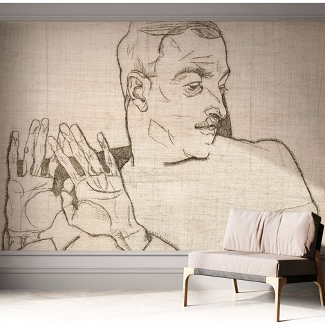 Carta da parati adesiva - fotomurale - facile da applicare - per la soggiorno - camera da letto - Figura espressiva 312x219 cm (1/5)