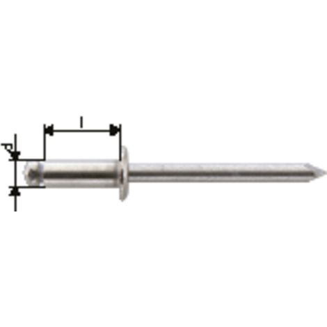 Rivets aveugles Gesipa A2 acier inox 5 x 30 100 pièces (1/2)