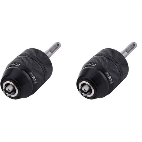 Mandrin de perçage sans clé 2-13 mm avec adaptateur de tige SDS Plus, adaptateur de perçage à percussion 1/2-20 UNF, 2 pièces (1/4)