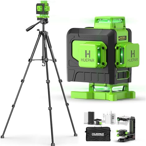 Niveau Laser Chantier Autonivelant 360° X 4 Avec Trépied 150cm Laser Niveaux 4D 16 Lignes Laser,Mode Impulsion Extérieur,Batterie Rechargeable,Manuel d'utilisation inclus -904DGTP (1/5)