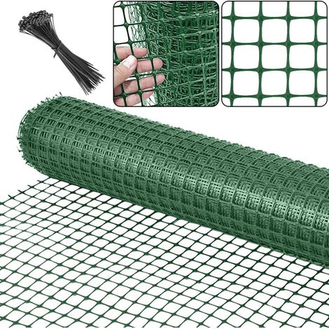 1m x 20m Garden Fence, Plastic Mesh Fence [Heavy] Temporary Security Fence, Pet Fence for Dogs, Garden Vegetables Volatile Reusable Chicken Border Net – Green (1/5)
