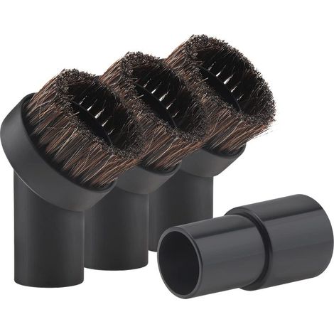 Juego de cepillos redondos de cerdas de crin de caballo con adaptador universal para mangueras de aspiradora de 1,25 a 1,37 pulgadas. (1/5)