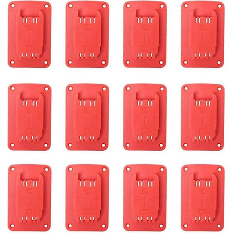 Lot de 12 supports d'outils pour perceuse Milwaukee M18 et Dewalt 20 V, support mural avec 48 vis (1/4)