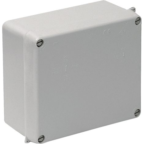 Caja estanca rectangular de conexión sin conos IP65/IK09 160x135x70mm/165x145x84mm con tapa de cierre con tornillos color gris S
