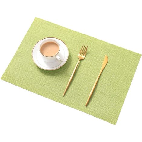 Tischsets (6er Set),Neu rutschfest Hitzebeständig Wärmeisolierung Tischsets zum Essen Waschbar Schnell trocknend Dekorativ Tischset für Küche und Esszimmer,Grün