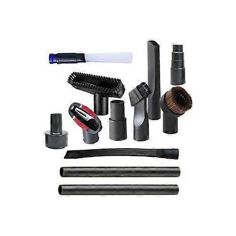 12-teiliges Universal-Staubsauger-Aufsatzset für 1-1/4-Zoll-Staubsauger: Bürste, Verlängerungsrohr, Düse, Fugendüse, Nass- und Trockensauger (1/5)