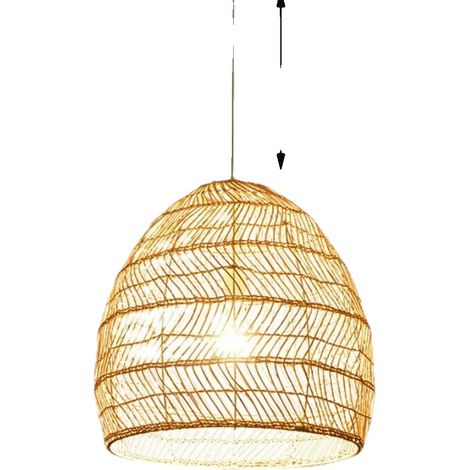 Suspension, Design en Bambou, Hauteur Ajustable, 50CM, Pas d'ampoule (1/2)