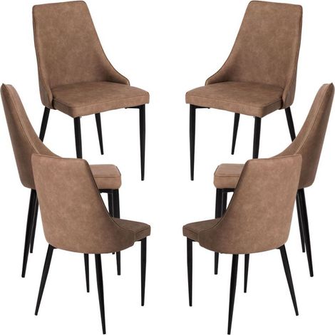 Packs Sillas Comedor - Pack 6 Sillas Stoik Vintage - Marrón (1/5)