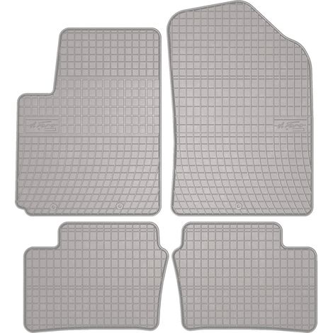 Alfombrillas de goma para coche: Kia Picanto II JE hatchback (2011-2017) - color gris, ajustadas (1/5)